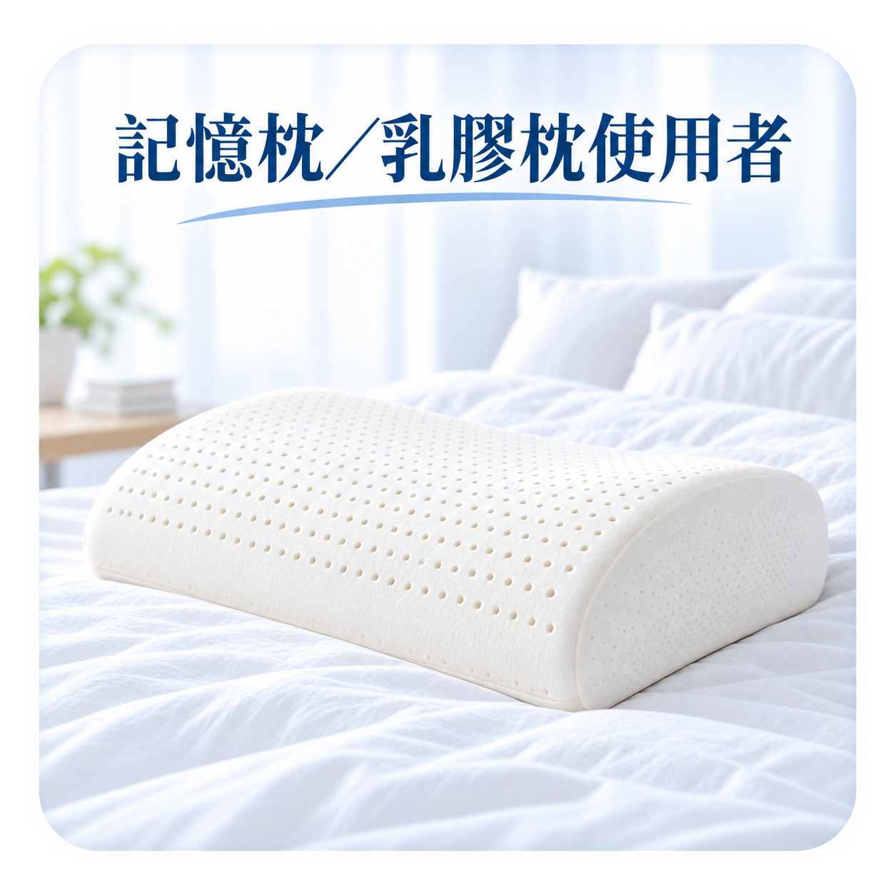 記憶枕與乳膠枕使用Sleepy防蟎枕頭套，保護不易頻繁水洗的枕芯