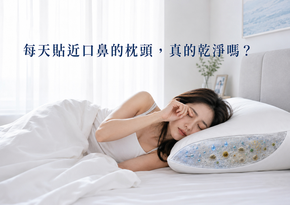 Sleepy全包覆防水透氣防蟎枕頭套，拉鍊完整包覆枕芯並降低塵蟎與過敏原接觸